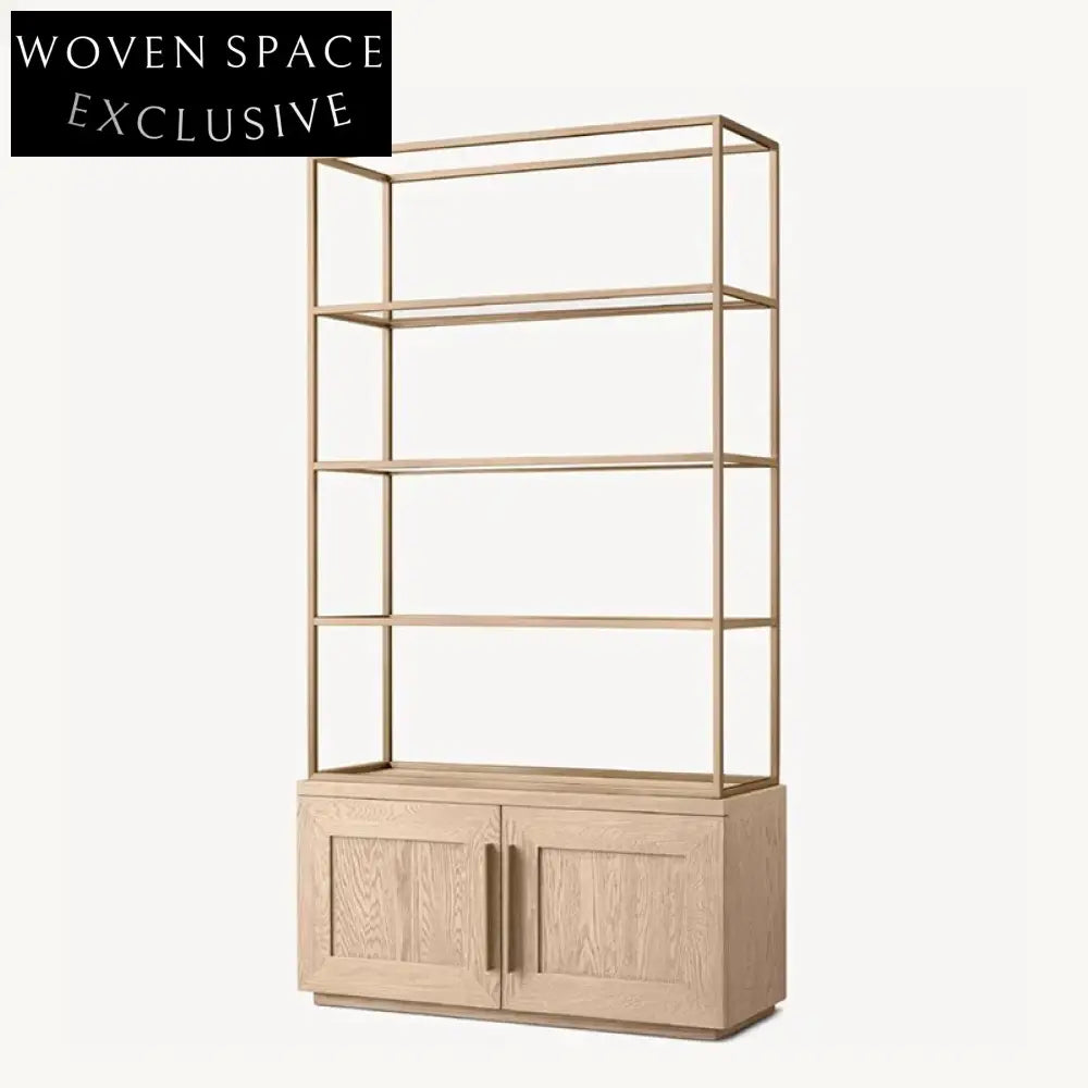 Modern Solid Wood 4-Layer Display Cabinet with Ample Storage, Home Bookcase
