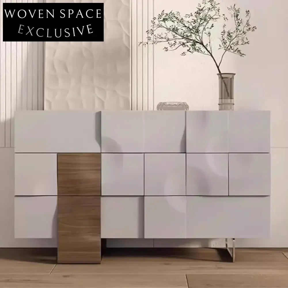 Modern Solid Wood 8-Drawer Multi-Purpose Corner Storage Cabinet Furniture