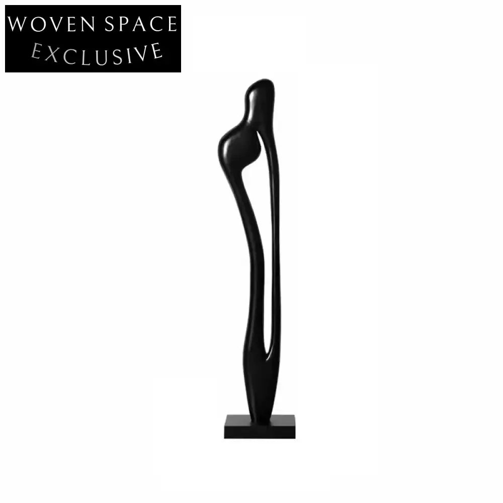 Modern Solid Wood Abstract Floor Art Sculpture Elegant Contemporary Home Decor Stand