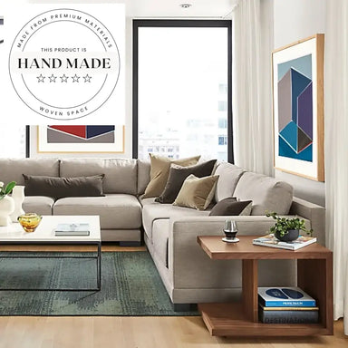 Modern Solid Wood Adjustable Height Sofa Side Corner End Table