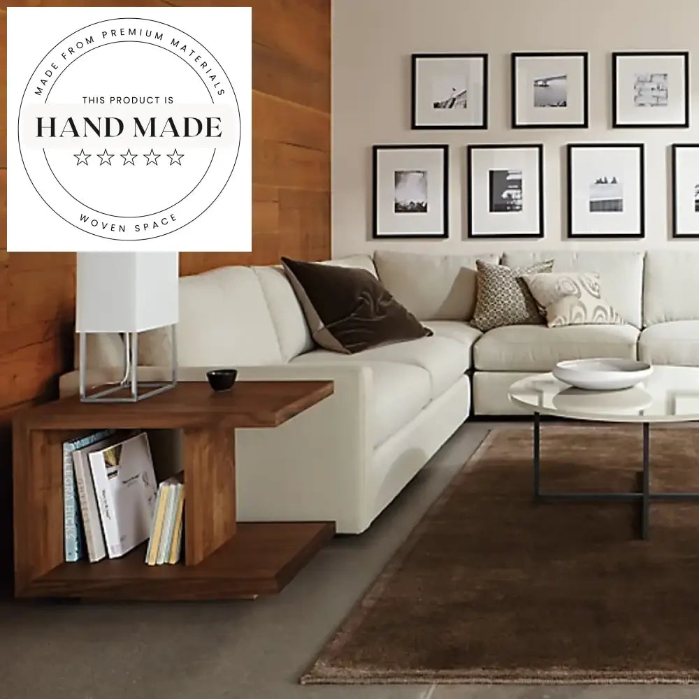 Modern Solid Wood Adjustable Height Sofa Side Corner End Table