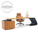 Modern Solid Wood and Italian Leather Executive Office Desk