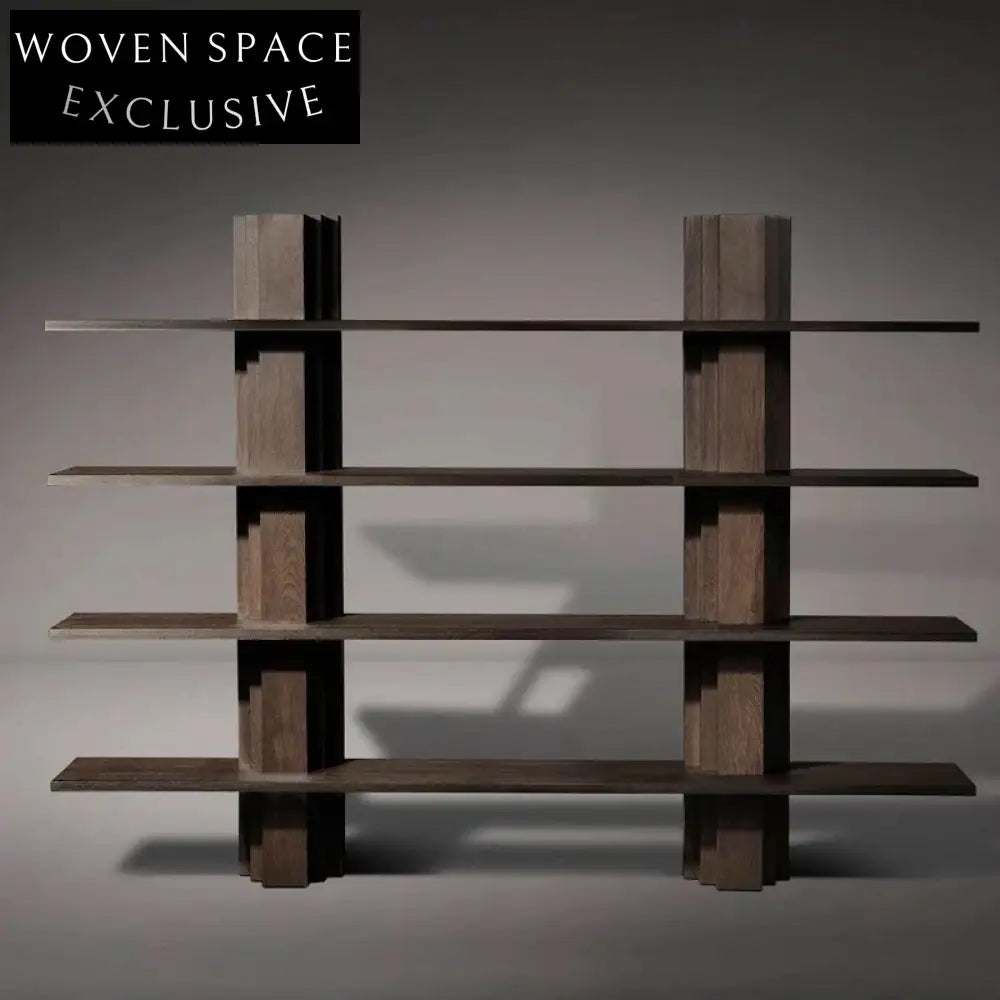 Modern Solid Wood Art Decor Console Wall Display Storage Living Room Bookcase