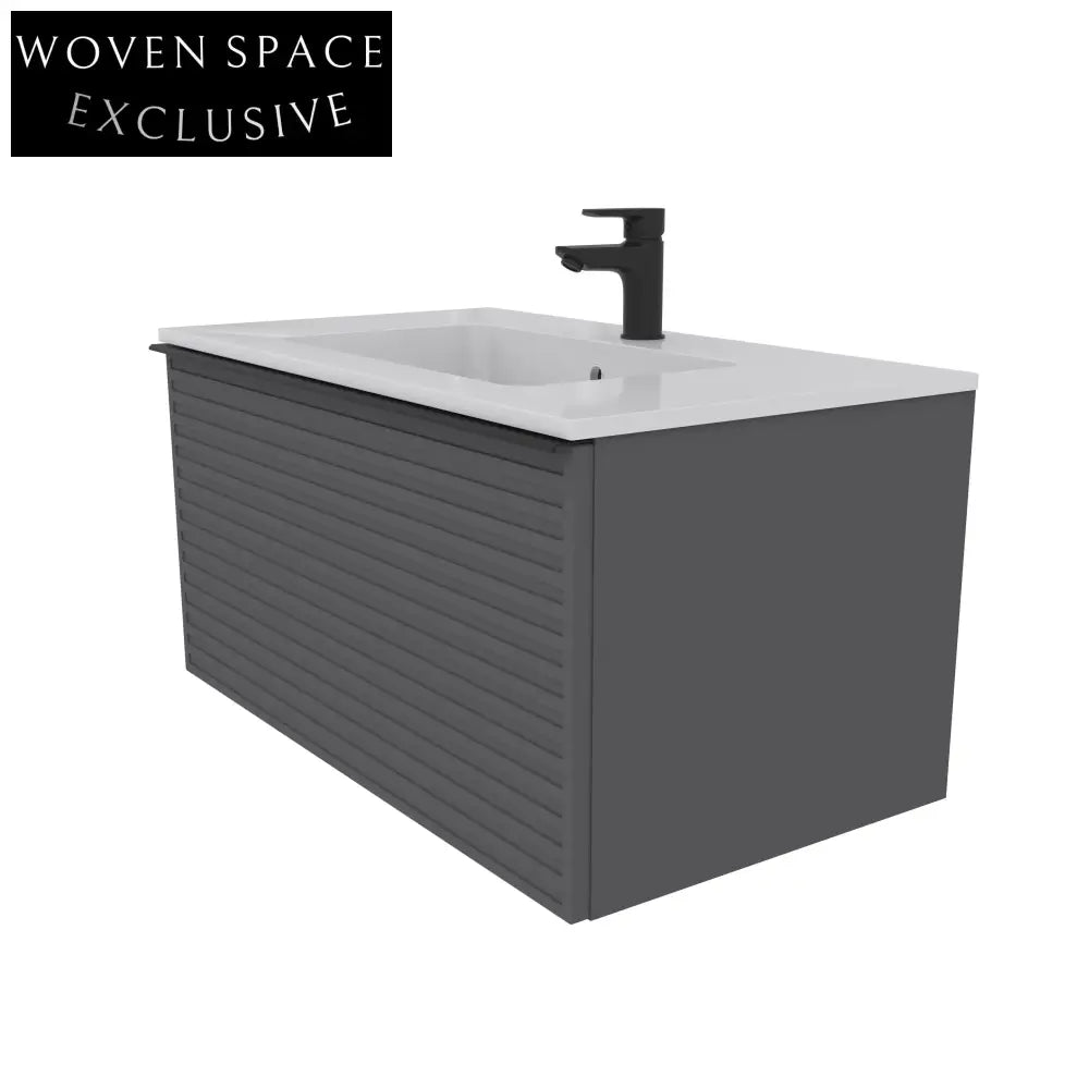 Modern Solid Wood Bathroom Vanity with LED Mirror and Integrated Sink Set