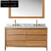 Modern Solid Wood Bathroom Vanity with Sink, Oak Finish, Soft-Close Drawers