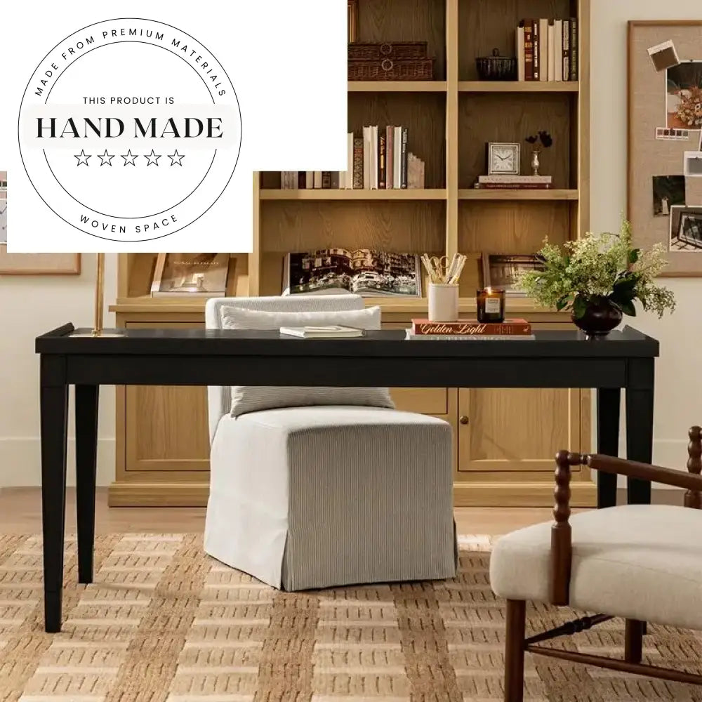 Modern Solid Wood Black Office Table and Executive Writing Desk