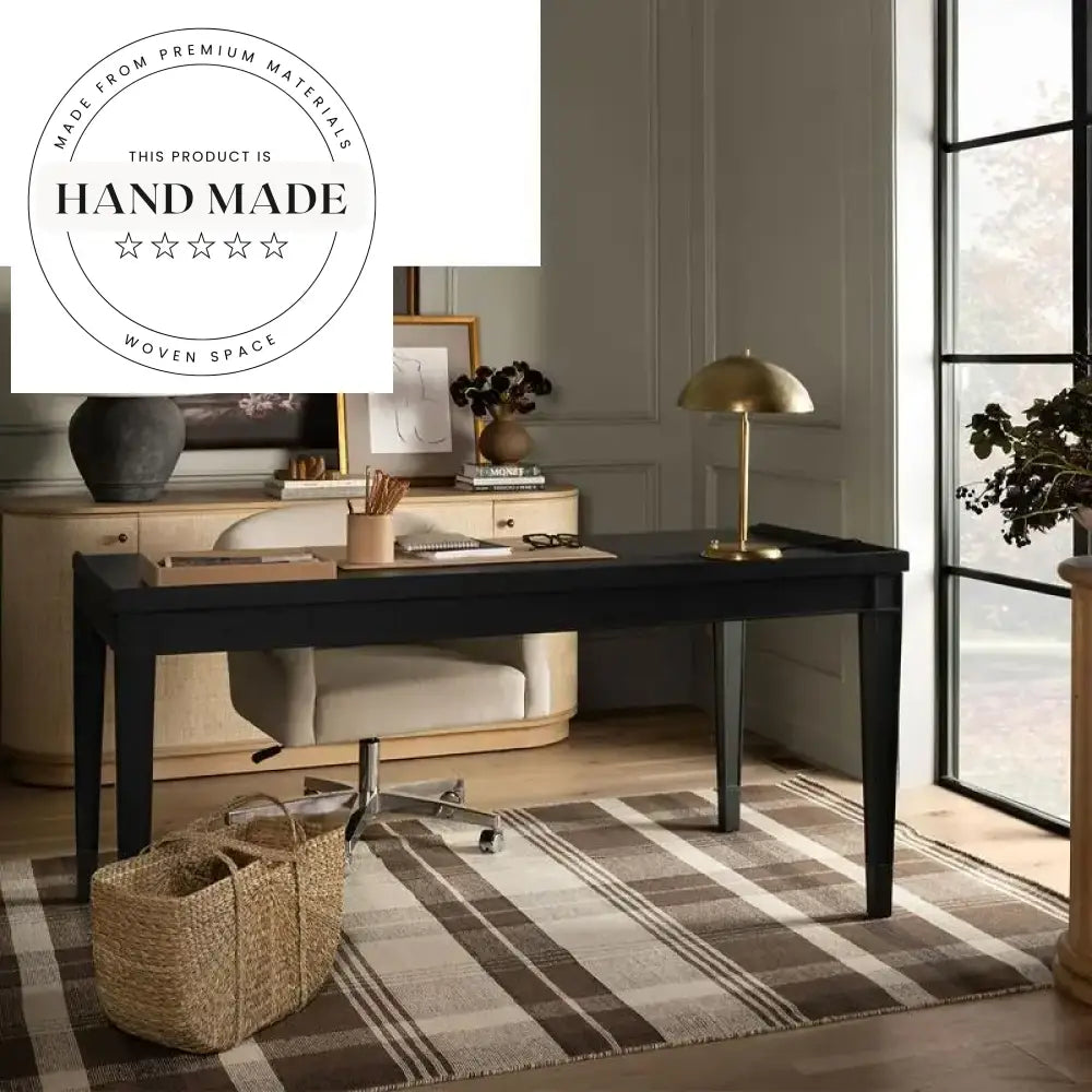 Modern Solid Wood Black Office Table and Executive Writing Desk