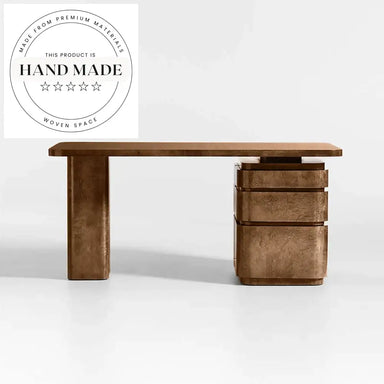 Modern Solid Wood Burl Executive Home Office Computer Desk