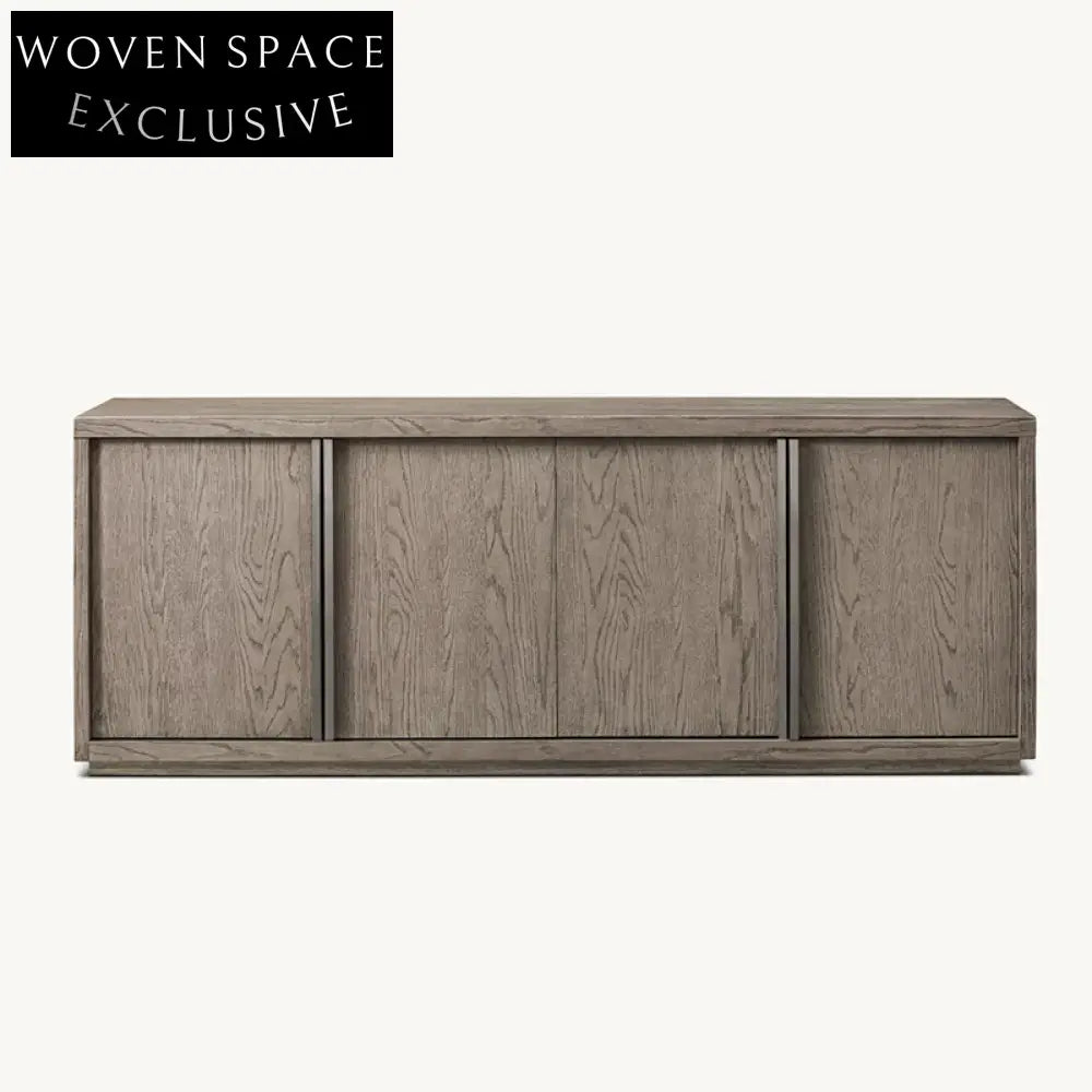 Modern Solid Wood Console Cabinet Sideboard - 4-Door Storage TV Unit