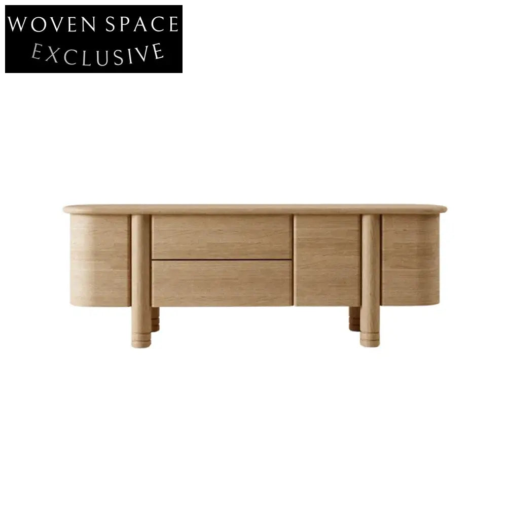 Modern Solid Wood Console Table with Drawers for Living Room Storage Cabinet