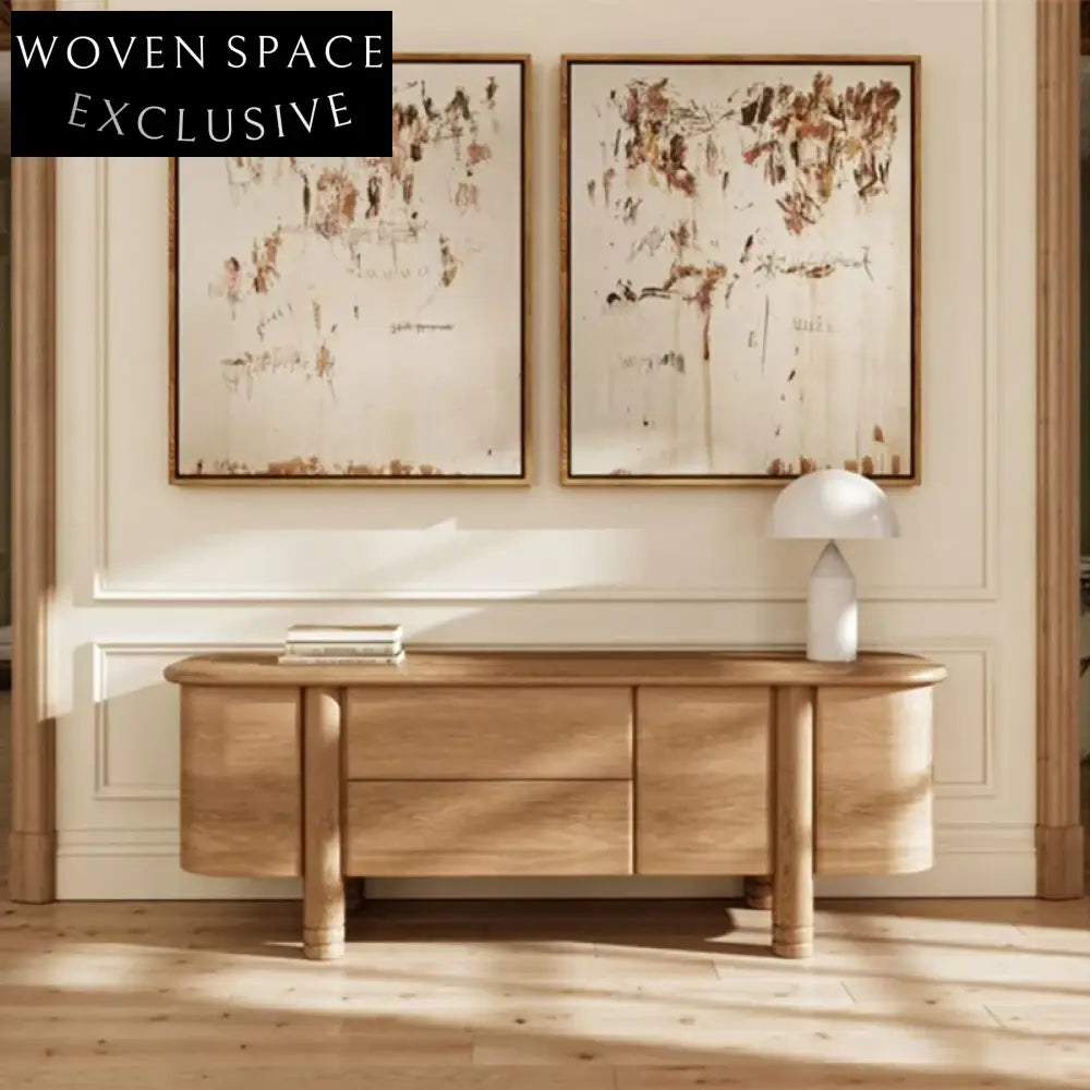 Modern Solid Wood Console Table with Drawers for Living Room Storage C ...