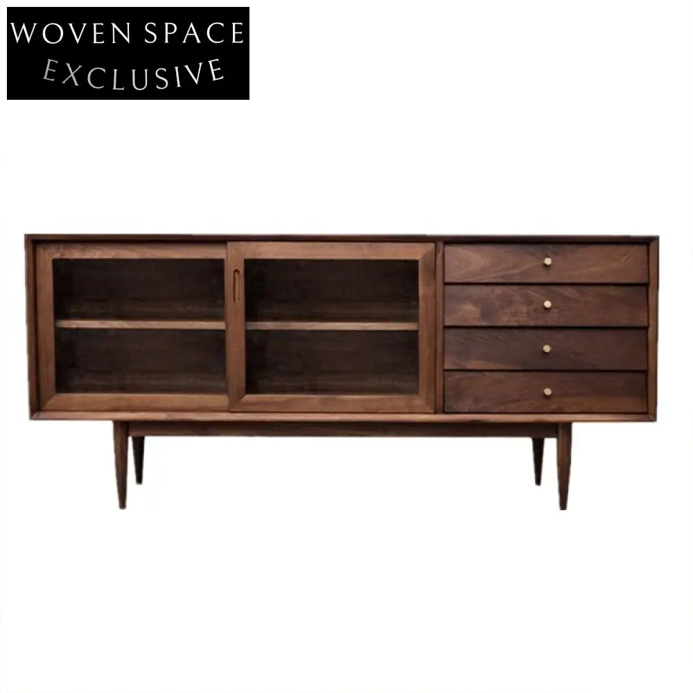 Modern Solid Wood Corner Sideboard Tea Wine Storage Cabinet