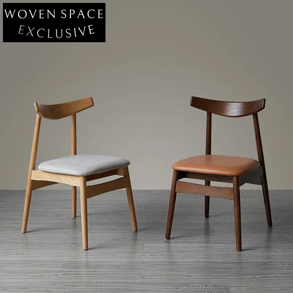Modern Solid Wood Cushioned Dining Cafe Restaurant Chair with PU or Linen