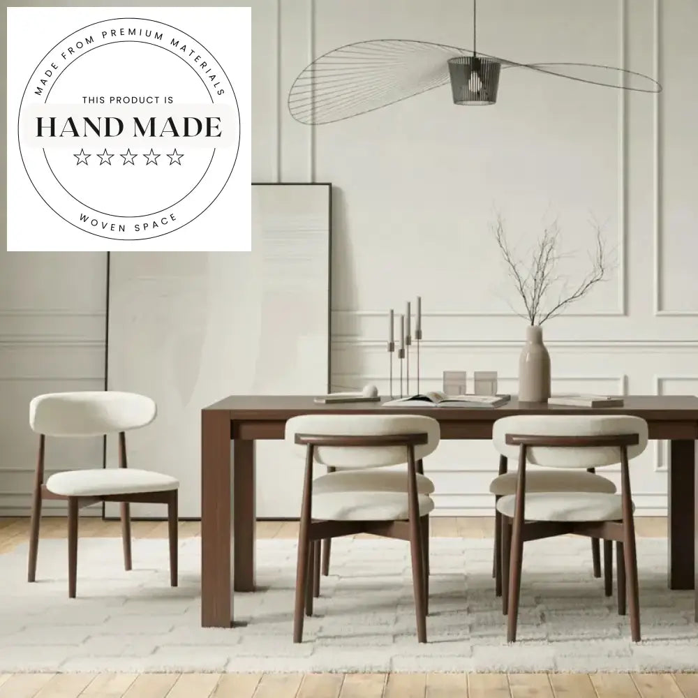 Modern Solid Wood Dining Chair, Nordic Style, Comfortable Upholstered Seat