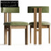 Modern Solid Wood Dining Chair with Comfortable Fabric Upholstery & Designer Backrest