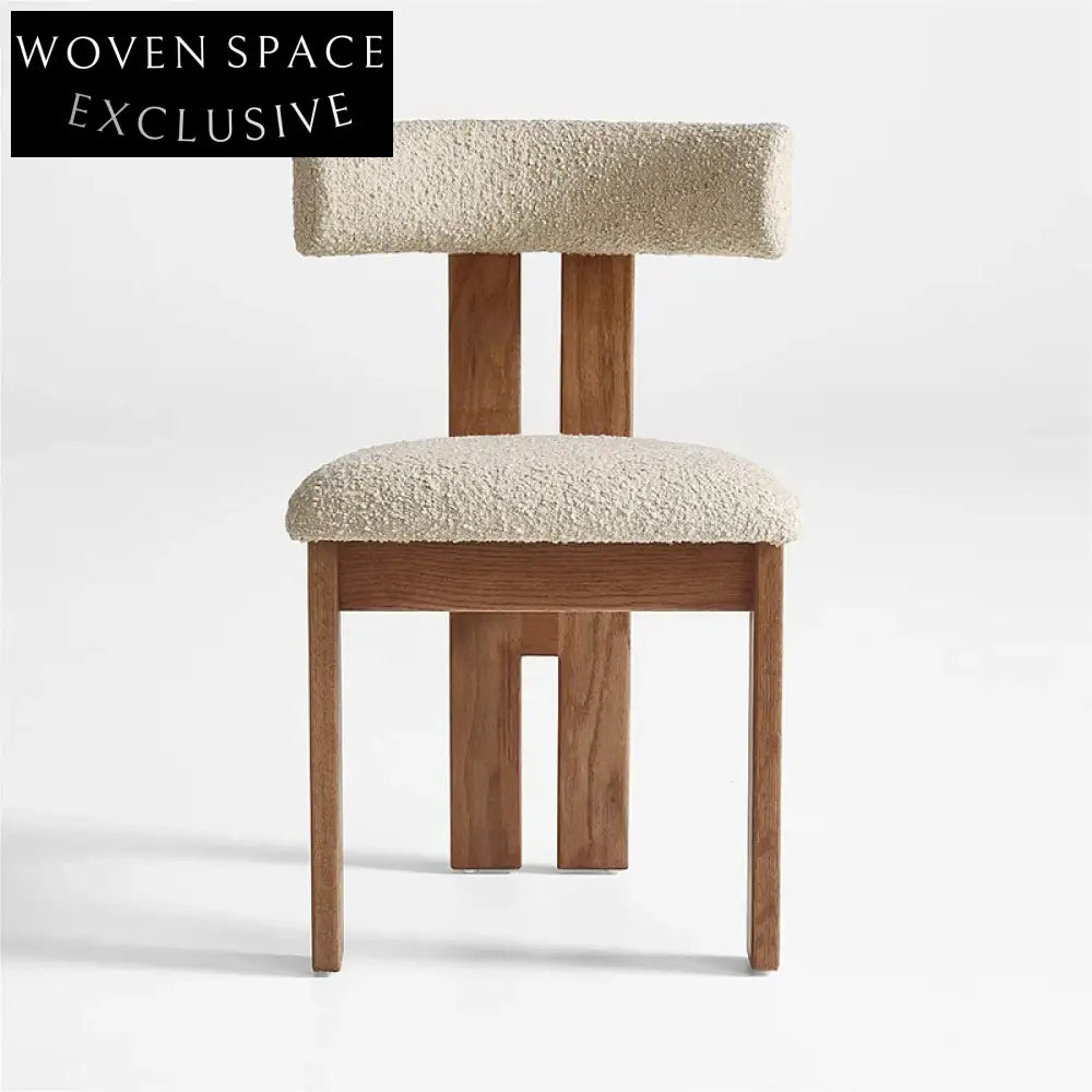 Modern Solid Wood Dining Chair with Comfortable Fabric Upholstery & Designer Backrest