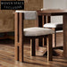 Modern Solid Wood Dining Chair with Comfortable Fabric Upholstery & Designer Backrest