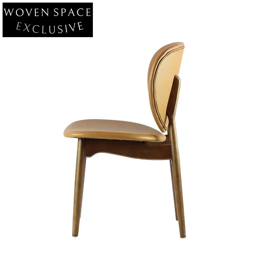Modern Solid Wood Dining Chair with Custom Leather Fabric Cushion