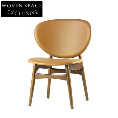Modern Solid Wood Dining Chair with Custom Leather Fabric Cushion