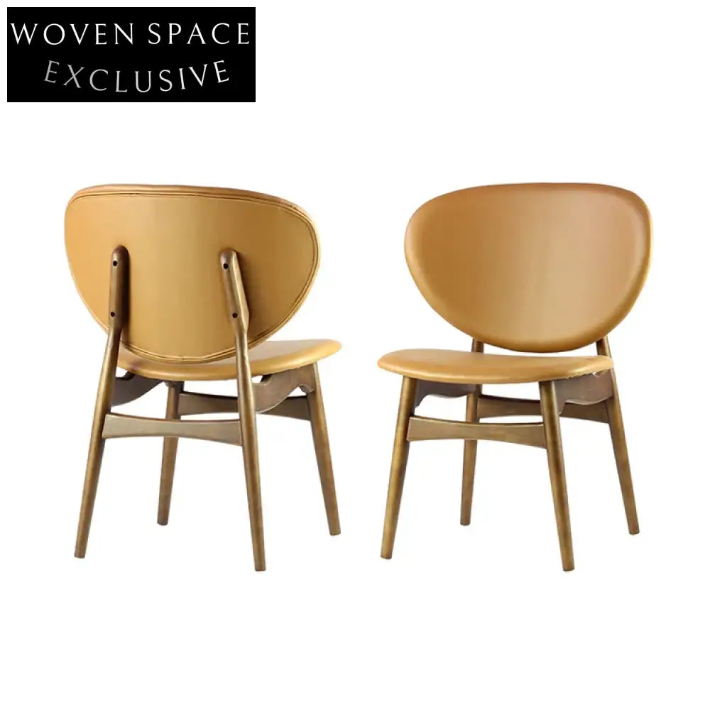 Modern Solid Wood Dining Chair with Custom Leather Fabric Cushion
