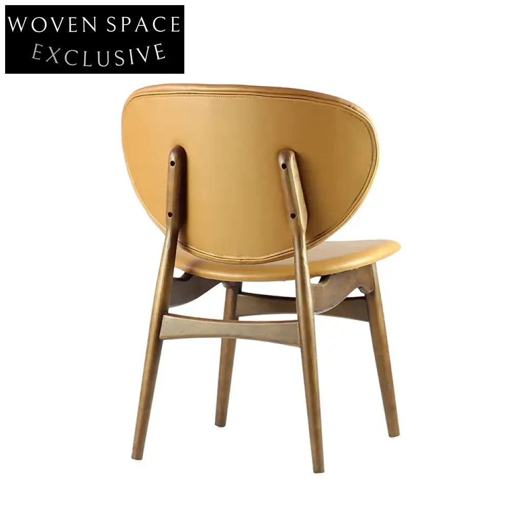 Modern Solid Wood Dining Chair with Custom Leather Fabric Cushion