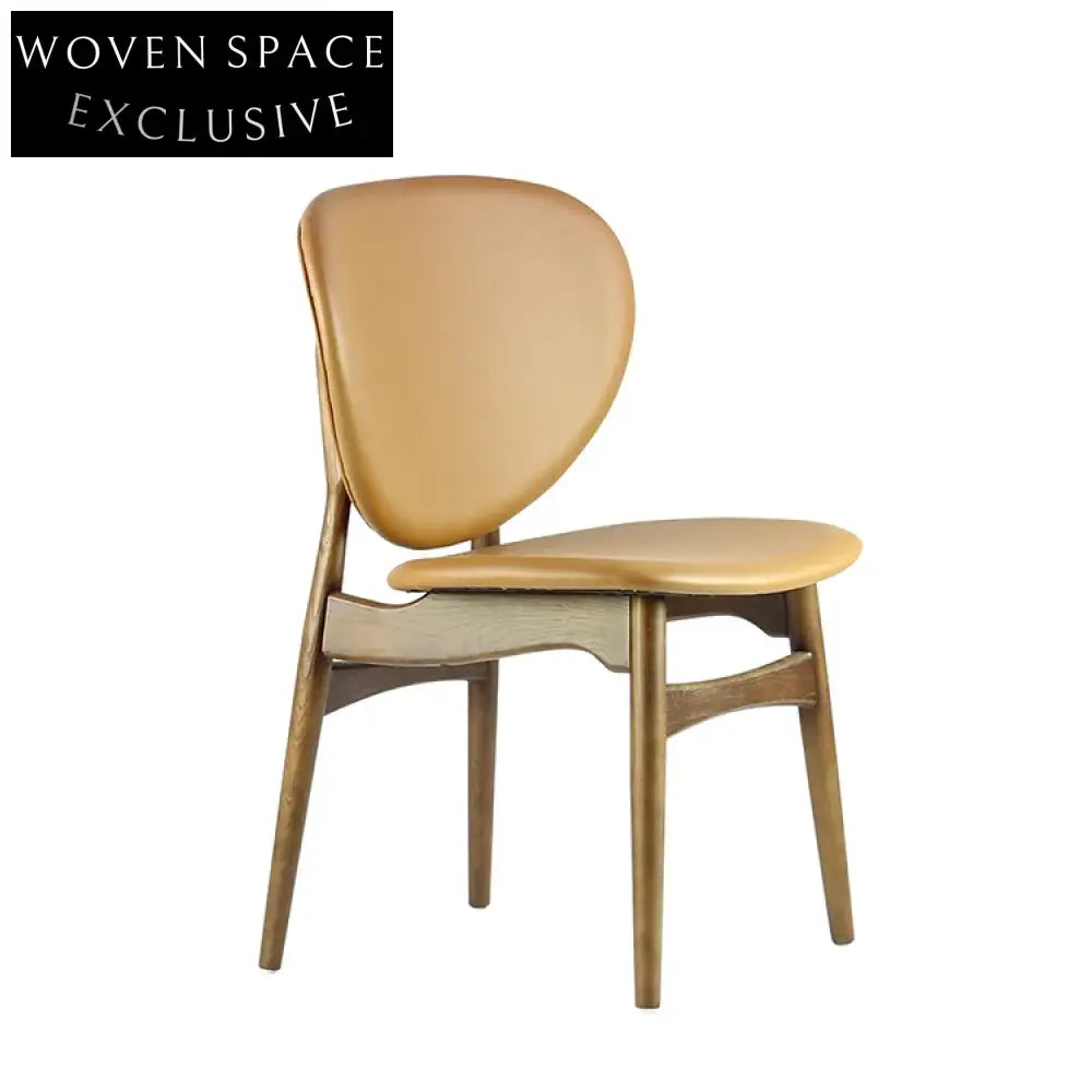 Modern Solid Wood Dining Chair with Custom Leather Fabric Cushion