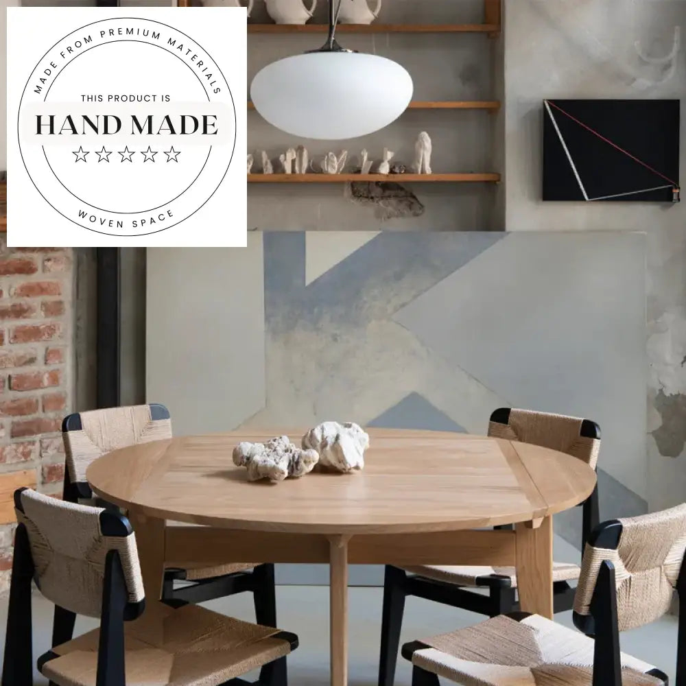 Modern Solid Wood Dining Chair with Woven Rattan Back, Kitchen Seating