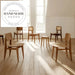 Modern Solid Wood Dining Chair with Woven Rattan Back, Kitchen Seating