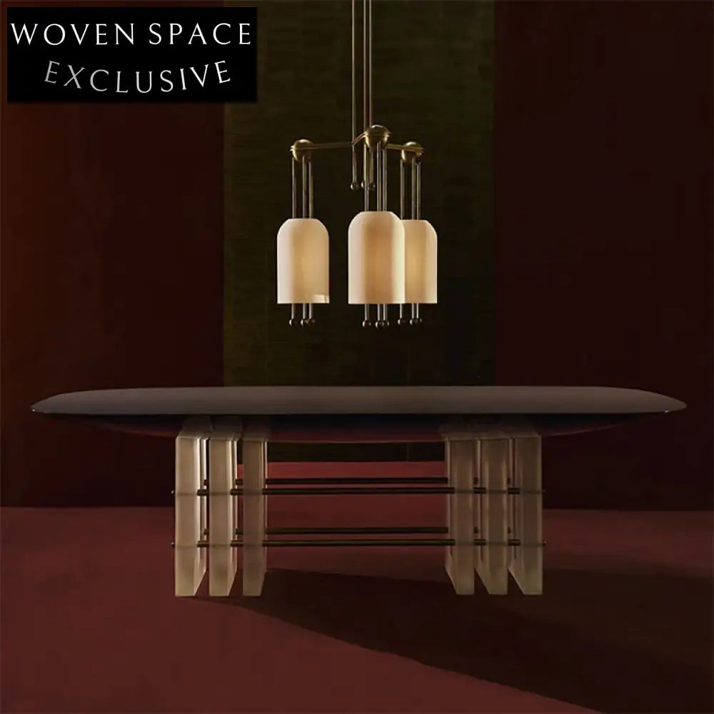 Modern Solid Wood Dining Table with Acrylic Base for Elegant Dining