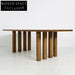 Modern Solid Wood Dining Table with Plywood Top and Column Base