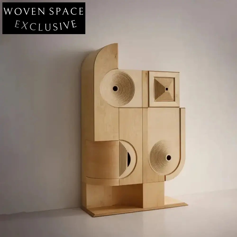 Modern Solid Wood Display Sideboard Cabinet with Storage Drawer for Kitchen