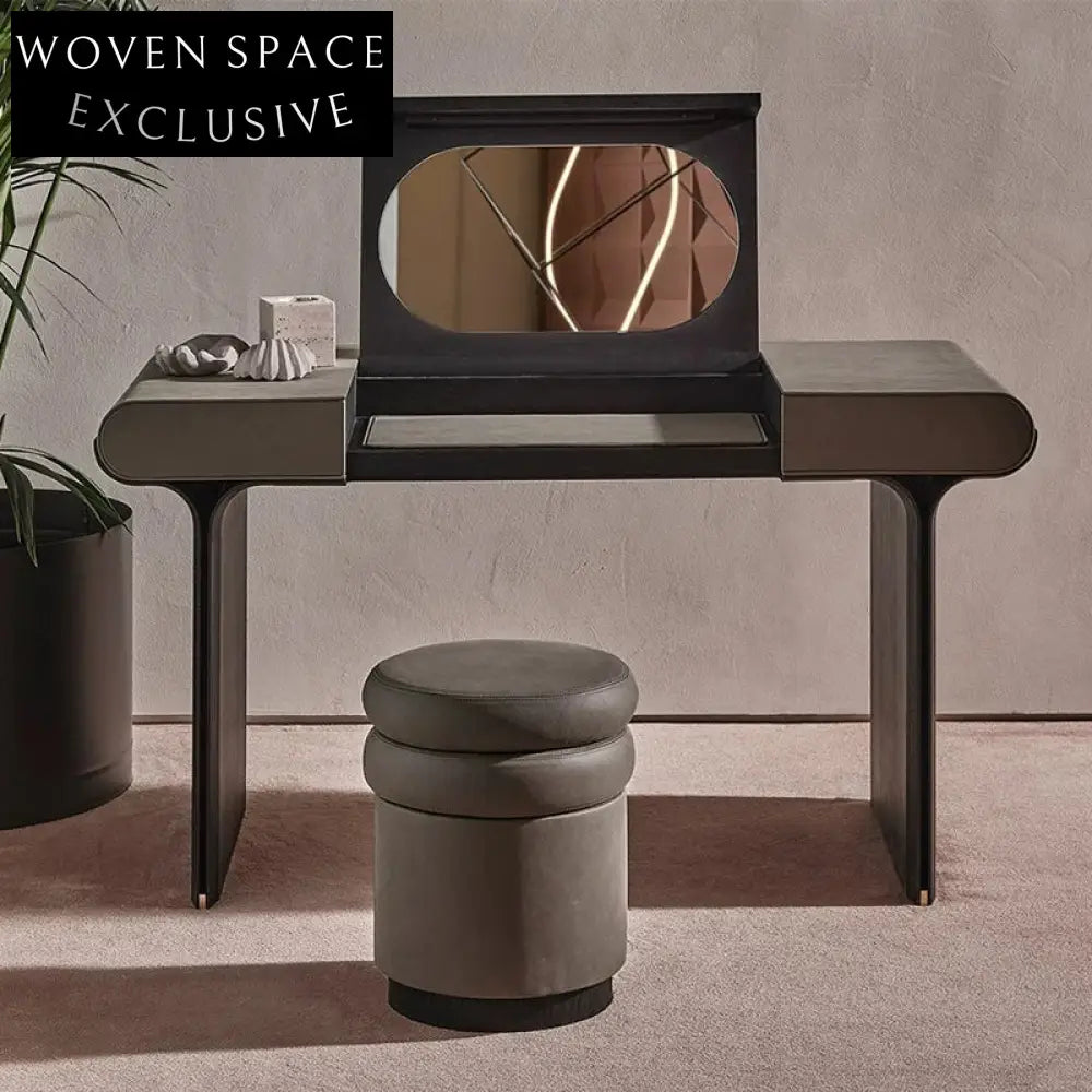 Modern Solid Wood Dressing Table with Mirror – Elegant Bedroom Vanity