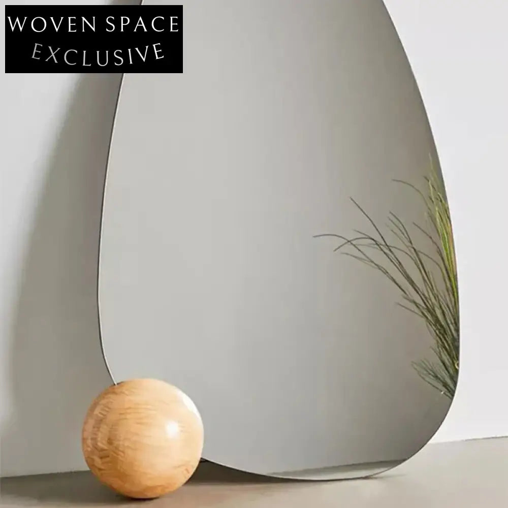 Modern Solid Wood Drop Shape Full Length Dressing Room Floor Mirror