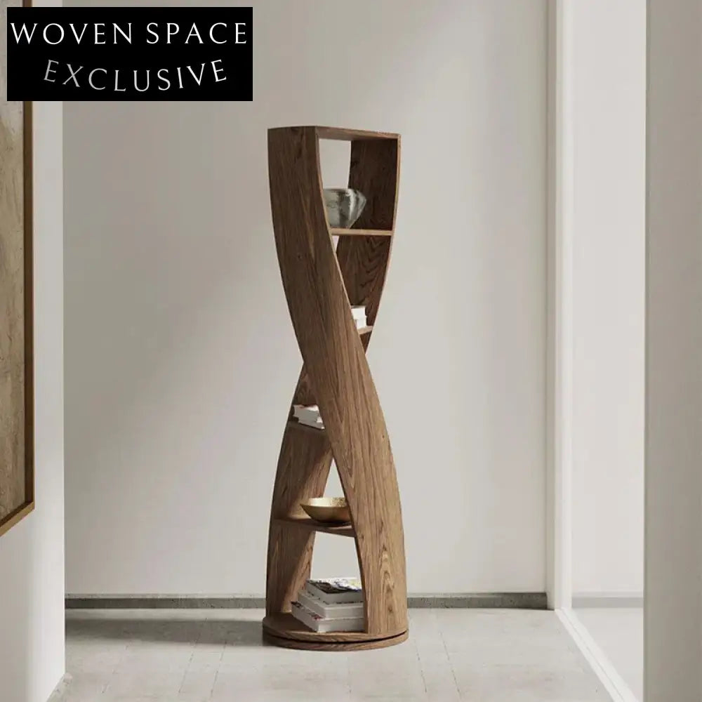 Modern Solid Wood Floor Bookshelf Minimalist Living Room Corner Bookcase