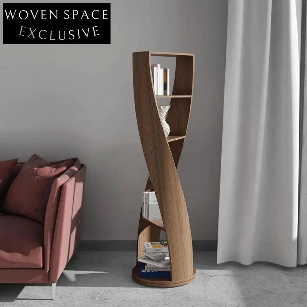 Modern Solid Wood Floor Bookshelf Minimalist Living Room Corner Bookcase