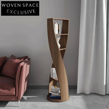 Modern Solid Wood Floor Bookshelf Minimalist Living Room Corner Bookcase