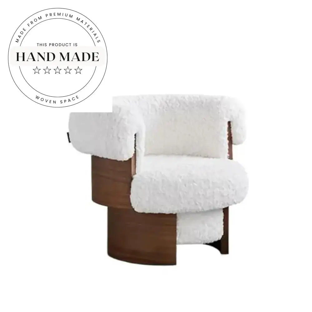 Modern Solid Wood Frame Comfy Fabric Accent Chair for Living Room