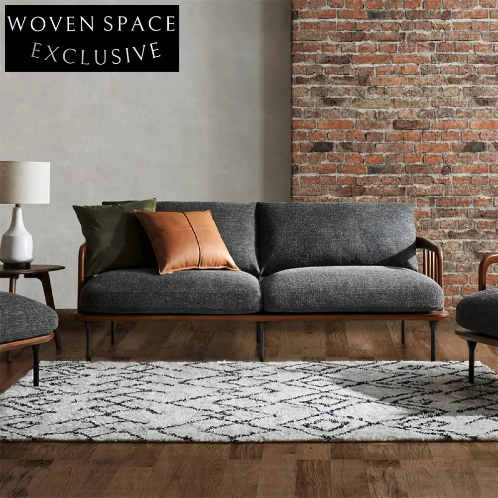 Modern Solid Wood Frame Fabric Upholstered Living Room Single Sofa Chair