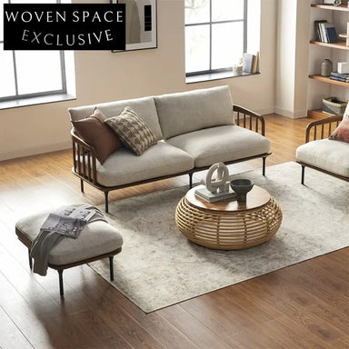 Modern Solid Wood Frame Fabric Upholstered Living Room Single Sofa Chair