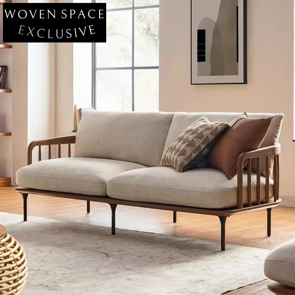 Modern Solid Wood Frame Fabric Upholstered Living Room Single Sofa Chair