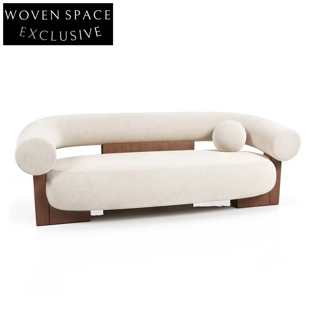 Modern Solid Wood Frame Fabric Upholstered Living Room Sofa Chair