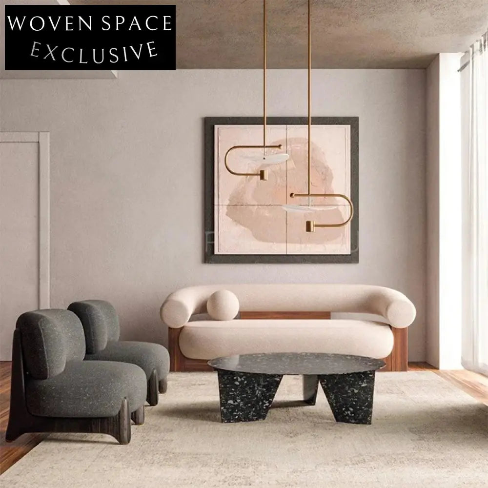 Modern Solid Wood Frame Fabric Upholstered Living Room Sofa Chair