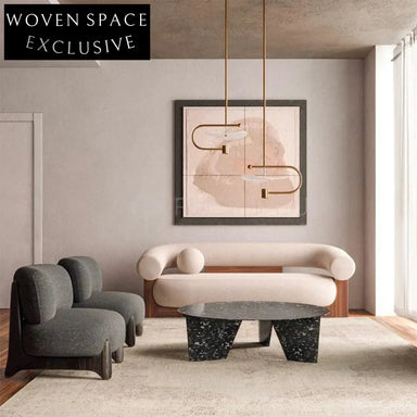 Modern Solid Wood Frame Fabric Upholstered Living Room Sofa Chair