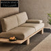 Modern Solid Wood Frame Line Upholstery Convertible Sofa Bed