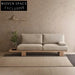 Modern Solid Wood Frame Line Upholstery Convertible Sofa Bed