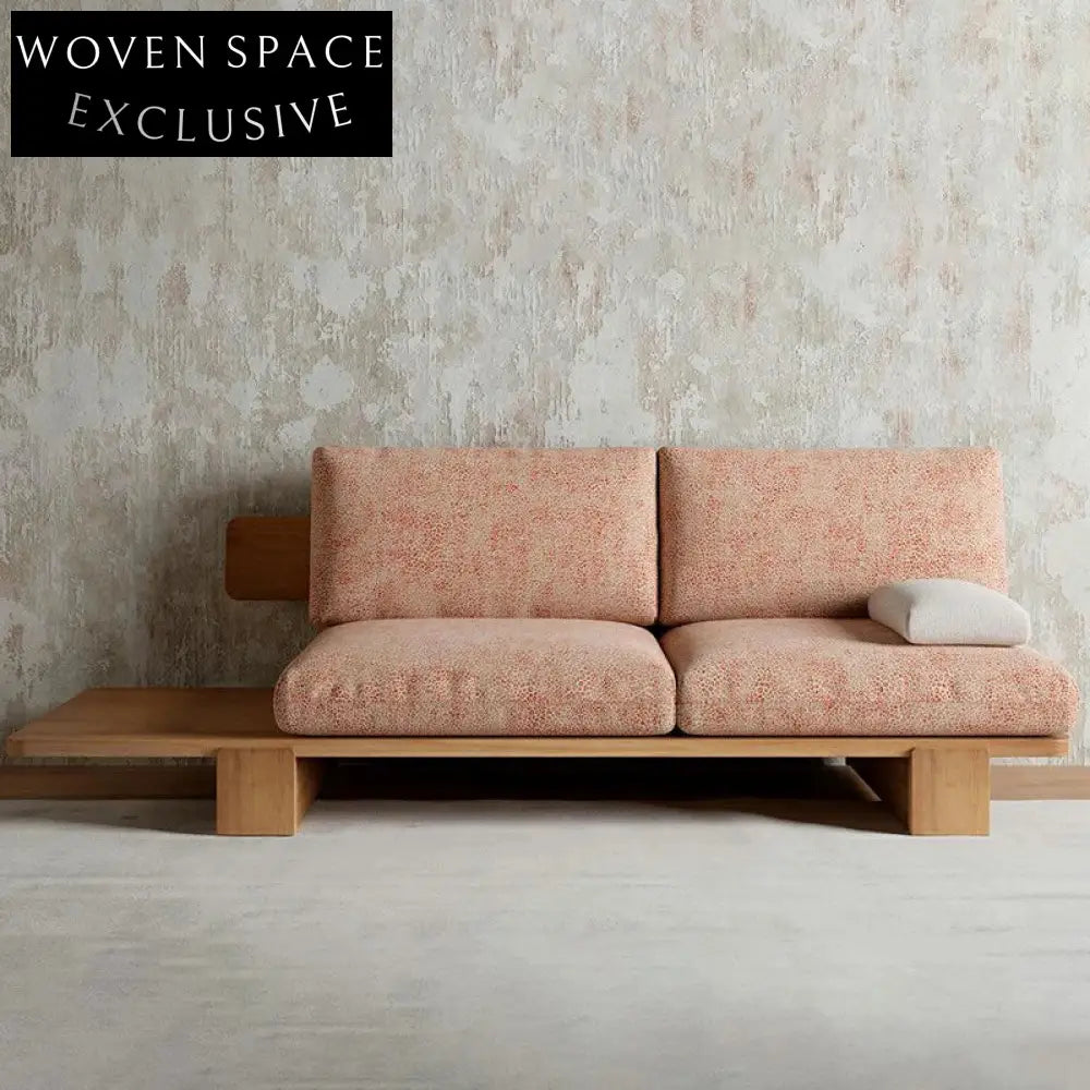 Modern Solid Wood Frame Line Upholstery Convertible Sofa Bed