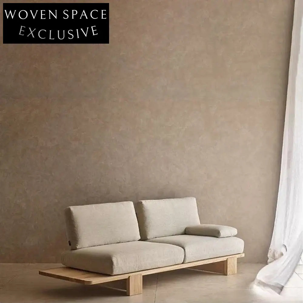 Modern Solid Wood Frame Line Upholstery Convertible Sofa Bed