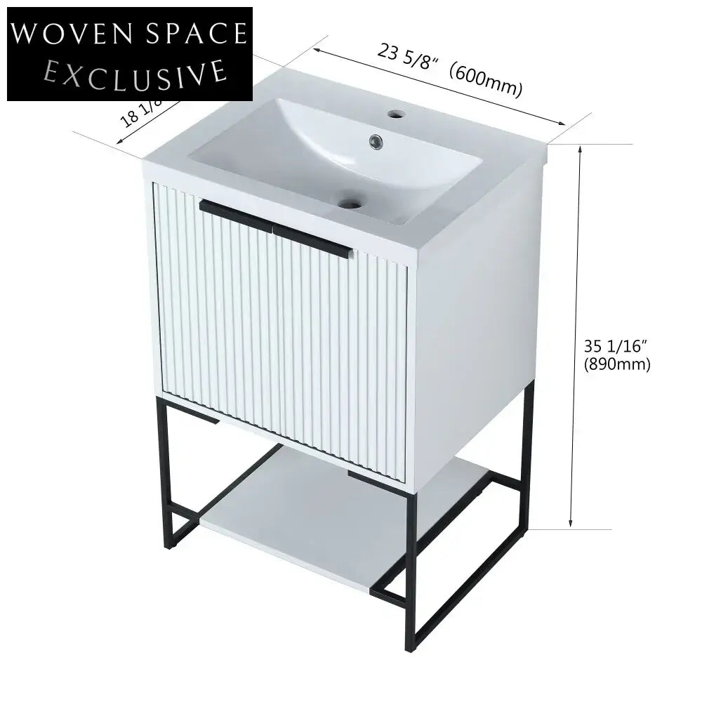 Modern Solid Wood Freestanding Bathroom Vanity Cabinet with Soft-Close Drawers
