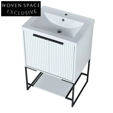 Modern Solid Wood Freestanding Bathroom Vanity Cabinet with Soft-Close Drawers