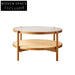Modern Solid Wood & Glass Coffee Table Set with Rattan Accents Coffee Table